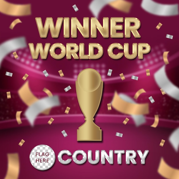 zwycięzca pucharu świata 2022 szablon projektu banera w mediach społecznościowych