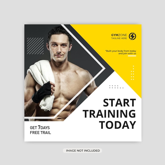 PSD zym of fitness social media postontwerp of instagramsjabloon