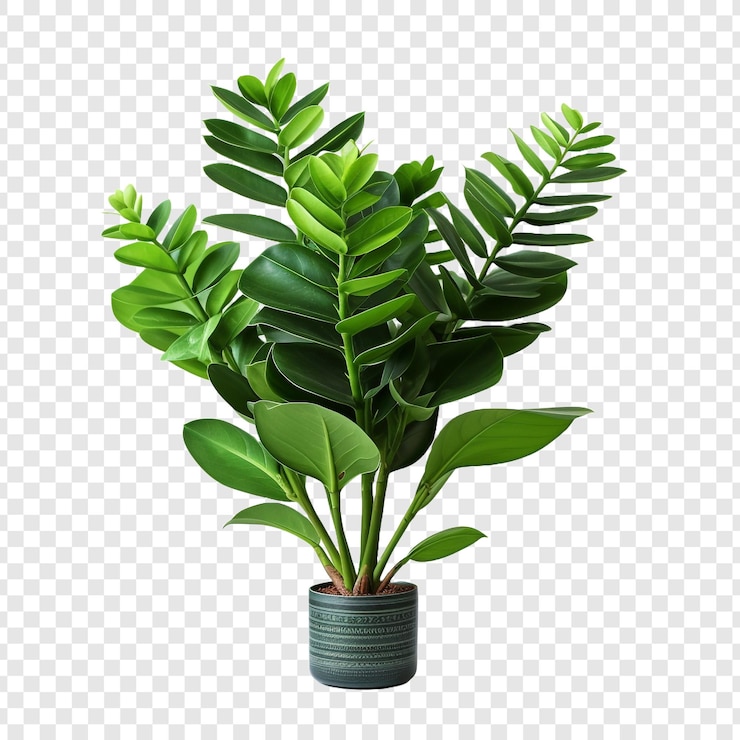 PSD zz plant zamioculcas zamiifolia png isolated on transparent background