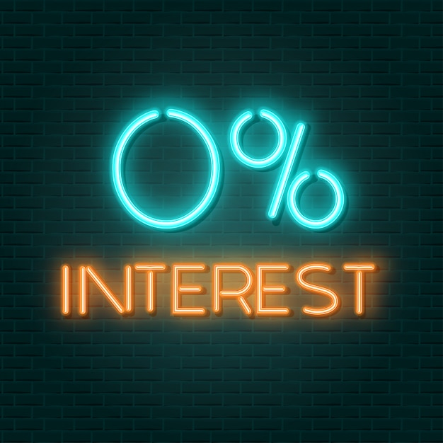 Vector 0 interest neon sign