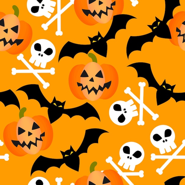 01_halloween_pumpkins_and_skull_seamless_pattern