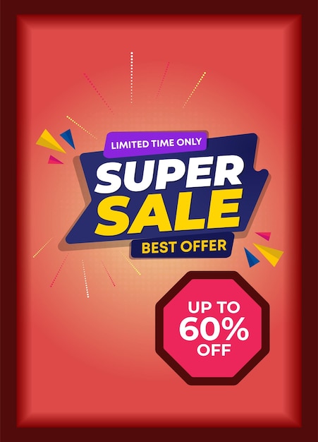 Vector 01 super sale banner template design big deal flash sale discount template promotion posts web banner for mega hot sale promotion discount sale banner end of season special offer banner