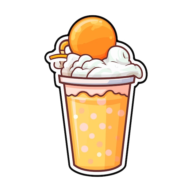 018 orange creamsicle float sticker cool colors kawaii clip art illustration