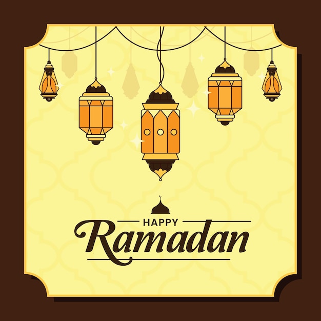 Vettore 02 elegante illustrazione di happy ramadan design