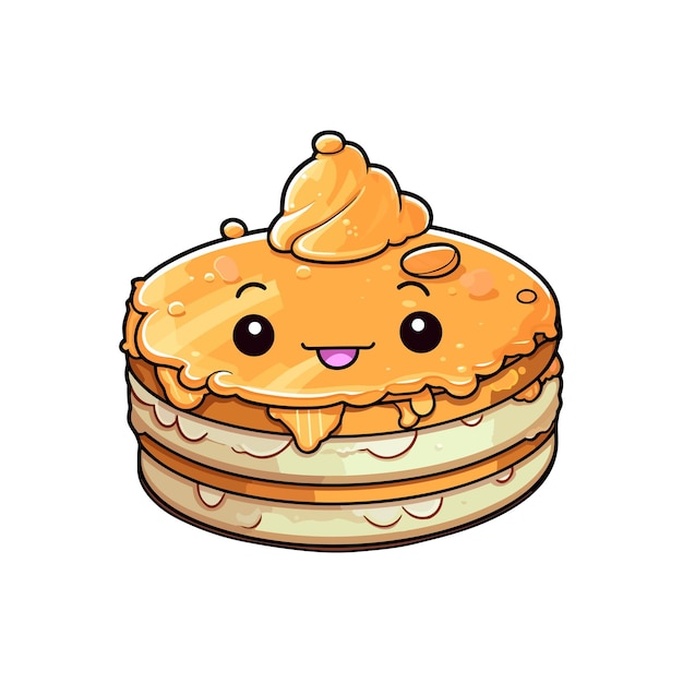 022 honey vanilla fig cake sticker cool colors and kawaii clipart illustration