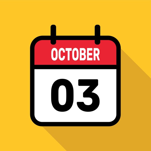 03 oktober Kalender Vector illustratie achtergrondontwerp