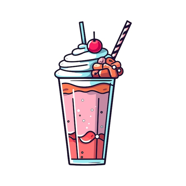 Vector 039 milkshake vector illustration