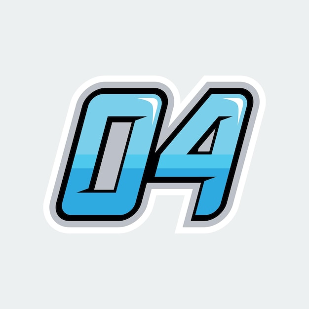 04 number racing design vector