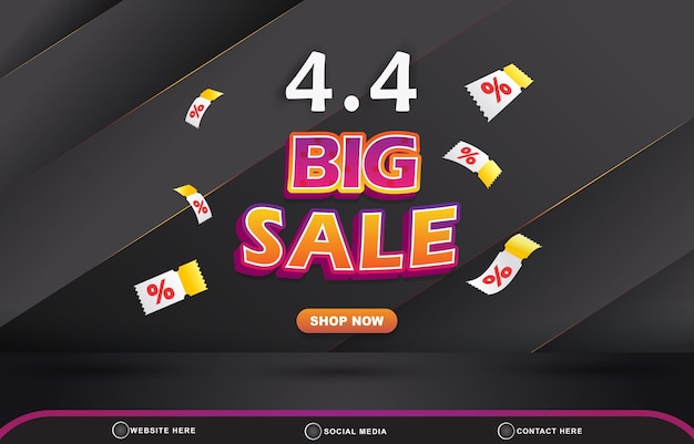 0404 big sale template banner with copy space for product sale with abstract gradient black background design