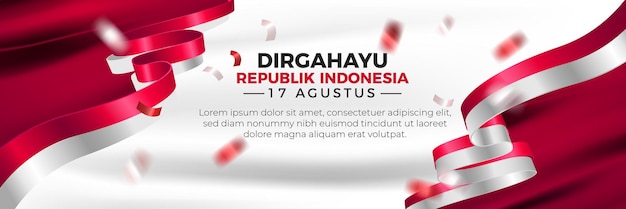040622 Dirgahayu Республика Индонезия пейзаж Баннер шаблон