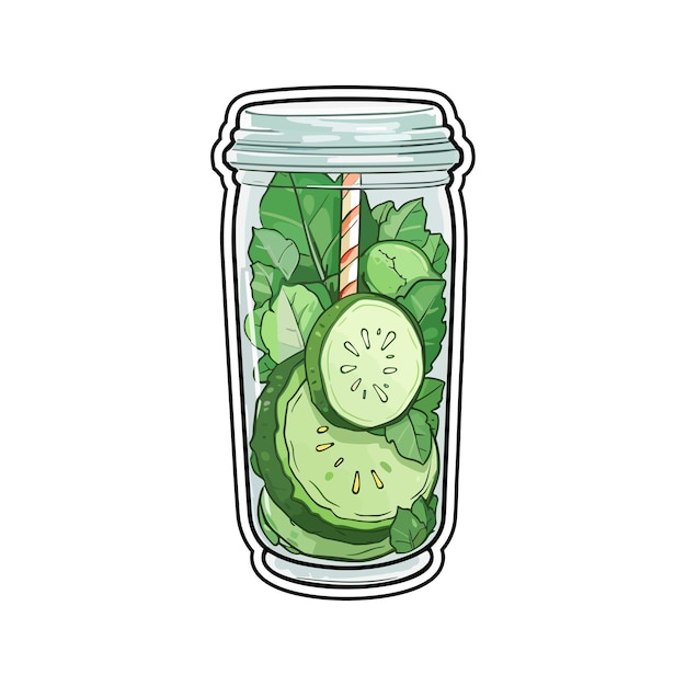 050 cucumber mint cooler sticker cool colors kawaii clip art illustration