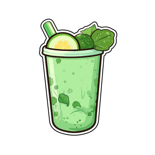 050 cucumber mint cooler sticker cool colors kawaii clip art illustration