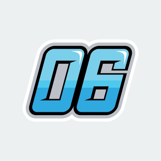 06 number racing design vector