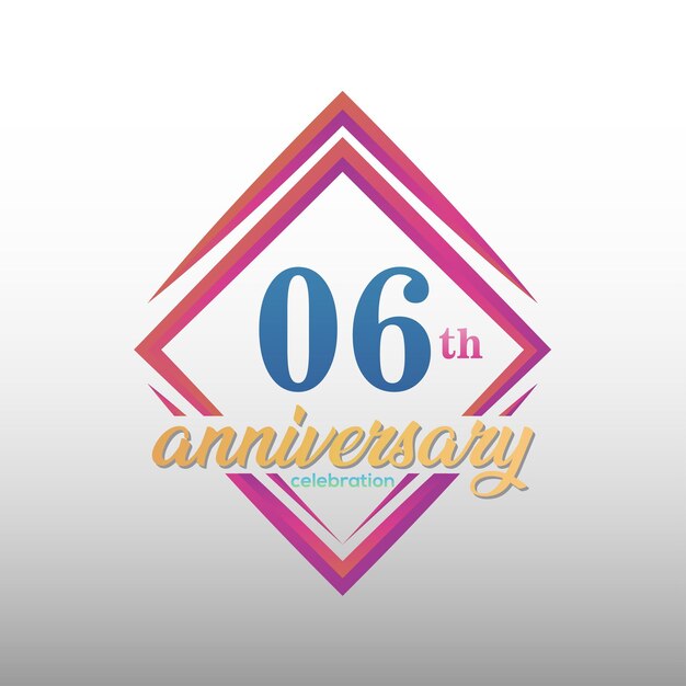 Logotipo di celebrazione del 6° anniversario. set di modello di progettazione anniversario. disegno vettoriale.