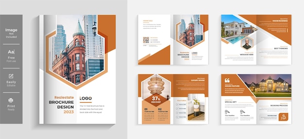 08 pages abstract real estate business brochure design modern and creative layout