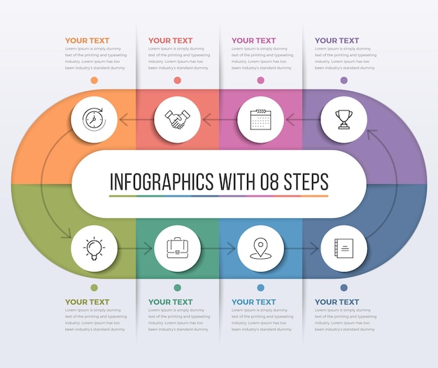 08 stappen business circle infographics