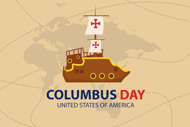 09 October celebration happy Columbus day banner and social media template vector illustration