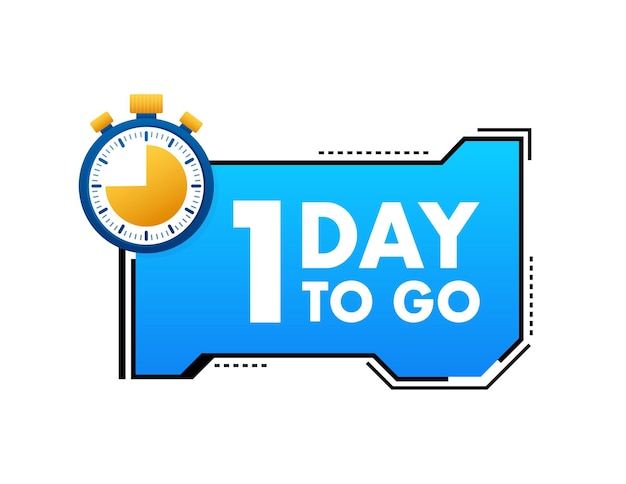 1 day to go countdown timer clock icon time icon count time sale vector stock illustration