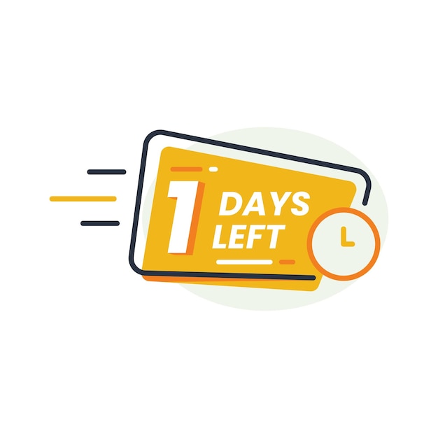 1 day left design for online shopping promotional number of days left