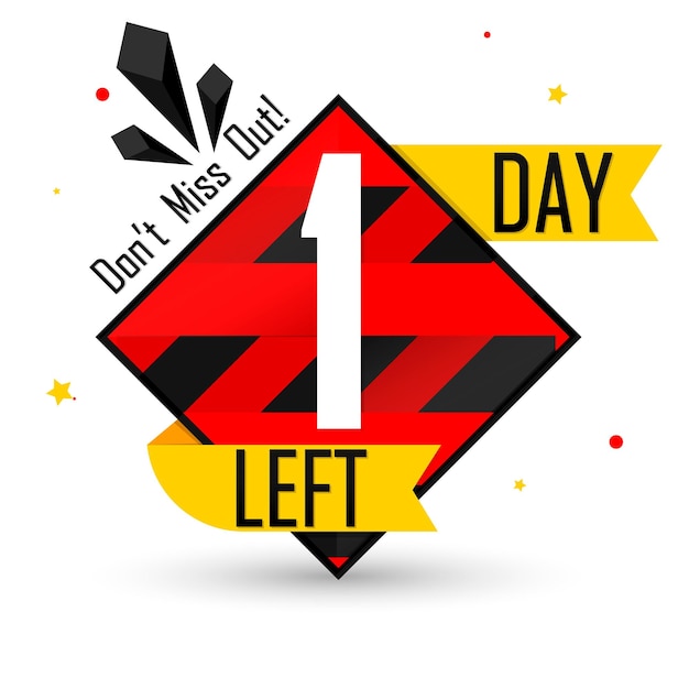 1 day left for sale or to end offer countdown tag