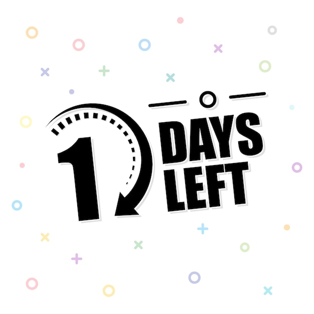 1 days left vector stock illustration