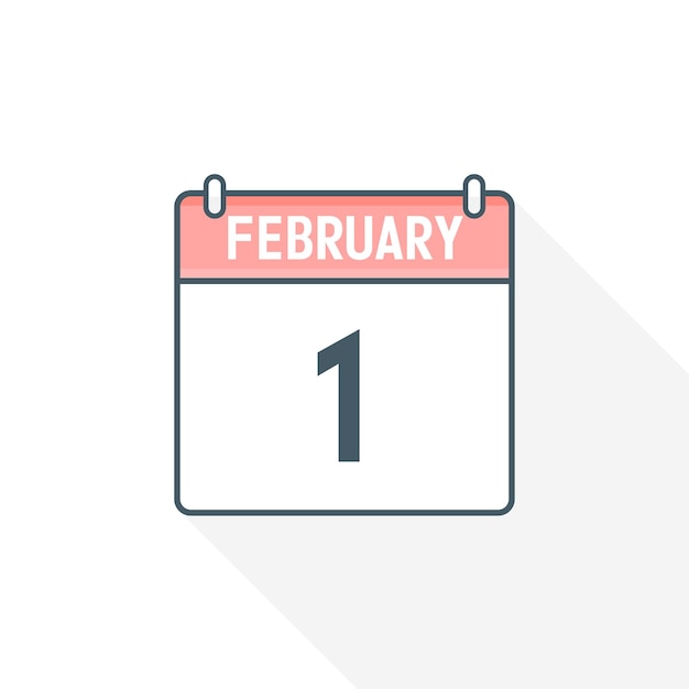 1 februari kalenderpictogram 1 februari kalender Datum Maand pictogram vectorillustrator