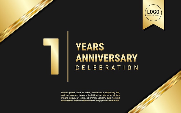 1 jaar jubileum sjabloonontwerp Gouden jubileumviering vectorillustratie