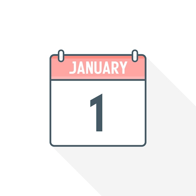 1 januari kalenderpictogram 1 januari kalender Datum Maand pictogram vectorillustrator