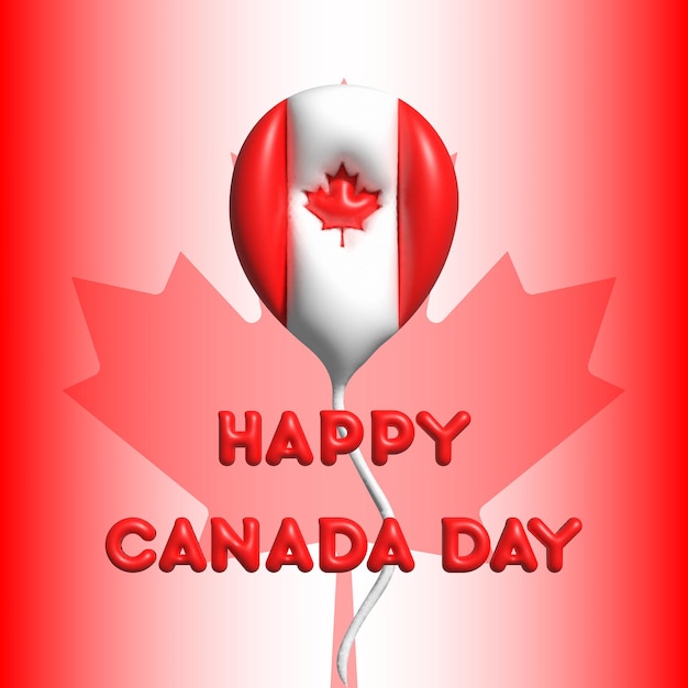 1 juli Happy Canada Day Canada Vlag Leaf op witte achtergrond