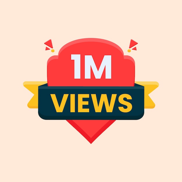 1 million views celebration clipart