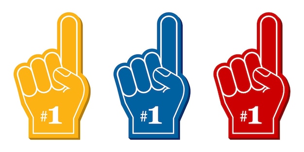 Vector 1 number one fan foam finger vector illustration