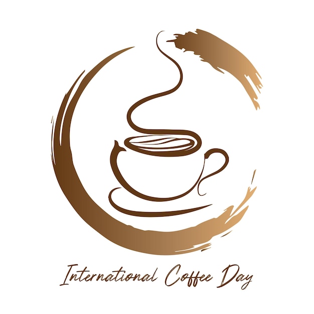 1 October International coffee day vector World Coffee day vector illustration