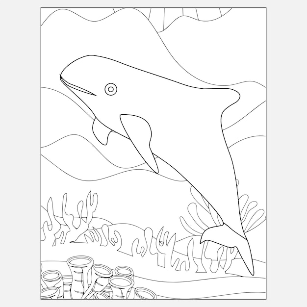 1 printable dolphin ocean animals coloring pages for kids