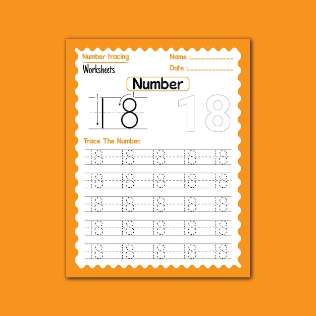Vector 1 tot 20 werkbladen voor nummertracering voor kinderen