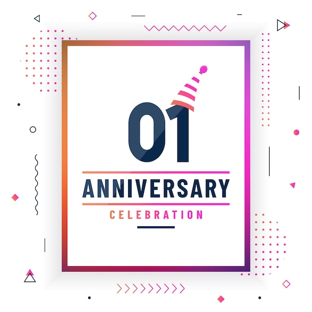 1 years anniversary greetings card 1 anniversary celebration background free vector