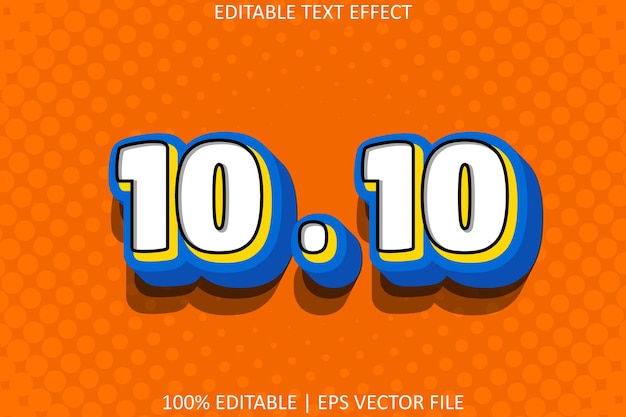 10.10 cartoon style editable text effect