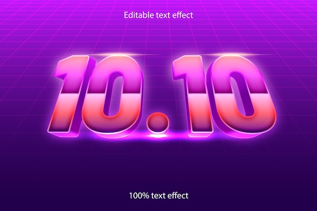 Vector 10.10 editable text effect retro style