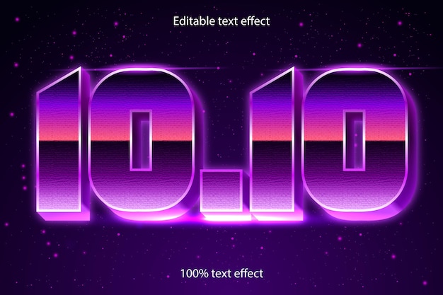 Vector 10.10 editable text effect retro style