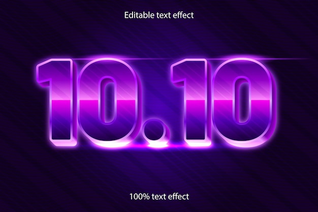 Vector 10.10 editable text effect retro with modern style