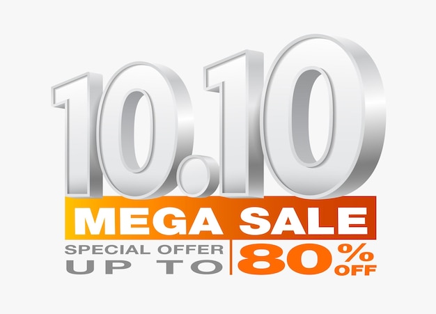 10.10 mega simbolo di vendita 80% di sconto.