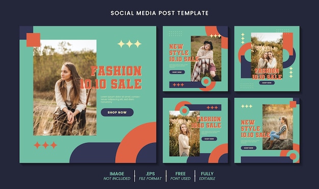 10.10 sale social media post or web banner template