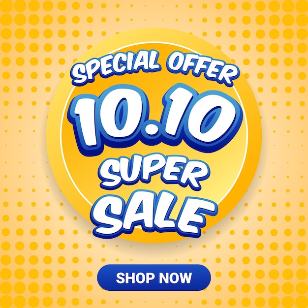 Vector 10 10 super sale discount banner perfect for boost your product promotion sales