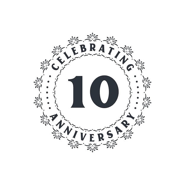 10 anniversary celebration Greetings card for 10 years anniversary