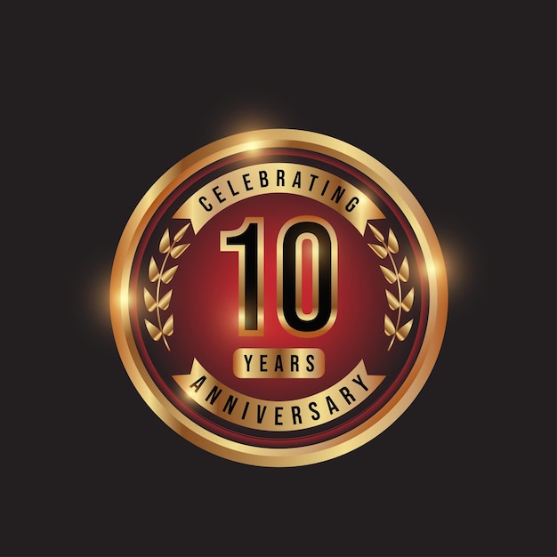 Вектор Векторный дизайн празднования 10-й годовщины логотипа