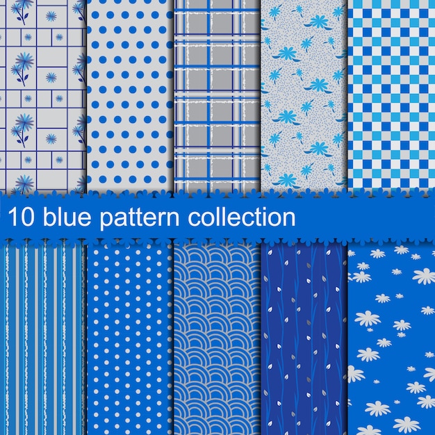 10 blue pattern collection