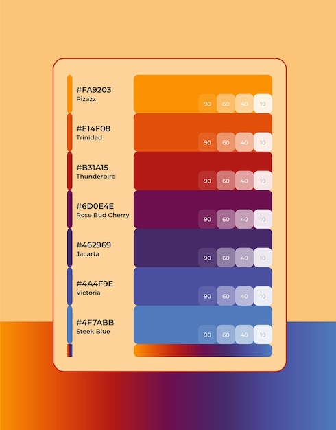 Vettore 10 colori pattel codice esadecimale colore