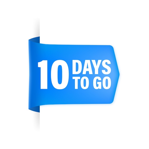 10 Days to go poster in flat style.