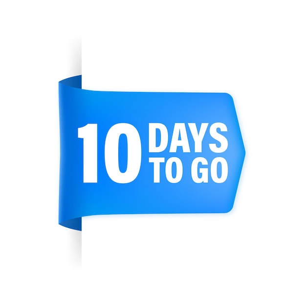 10 days to go poster in flat style.