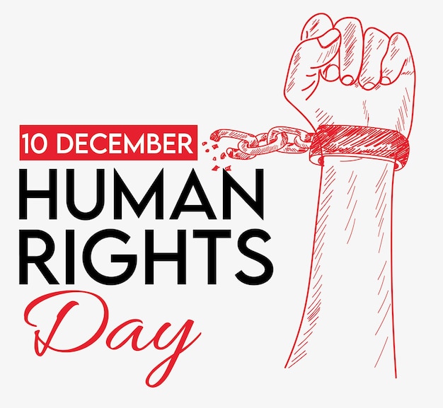 12 月 10 日人権の日ベクトル