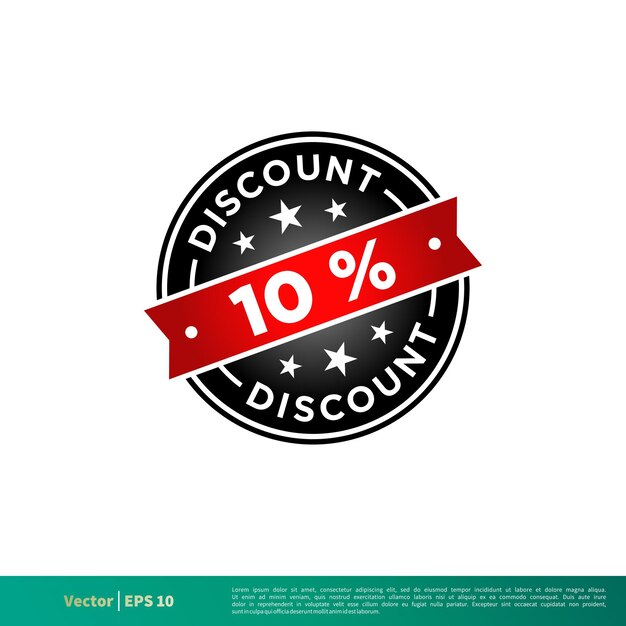 10 Discount Stamp Icon Vector Template Illustration Design Vector EPS 10